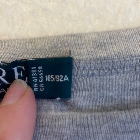 Lauren Ralph Lauren Striped Boat Neck Long Sleeve Top Size M Gray White - Picture 4 of 9